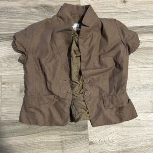 LOFT Brown Blazer Relaxed Fit Suit Jacket